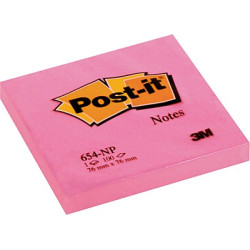 Taco de notas Post-it de 76 x 76 mm. en color fucsia neón
