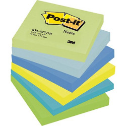 Taco de notas Post-it de 76 x 76 mm. en colores fantasía (6 tacos)