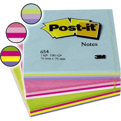 Taco de notas Post-it de 76 x 76 mm. en tonos acuático