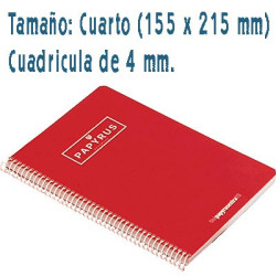 Cuaderno PAPYRUS con cubierta dura en tamaño 4º y cuadricula 4