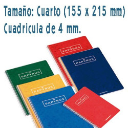 Cuaderno PAPYRUS con cubierta dura en tamaño A5 cuadricula 4