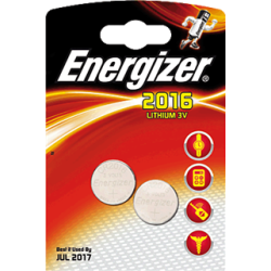 Pack de 2 pilas de boton Energizer CR2016
