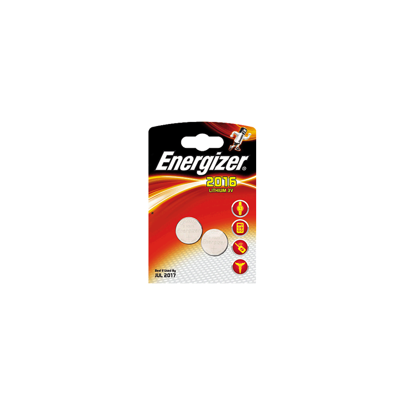 Pack de 2 pilas de boton Energizer CR2016