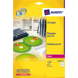 Etiquetas multimedia Full Face CD laser glossy AVERY 50 U.