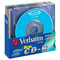 CAJA DE 5 MINI CD-R VERBATIM SLIM COLORES 210 Mb