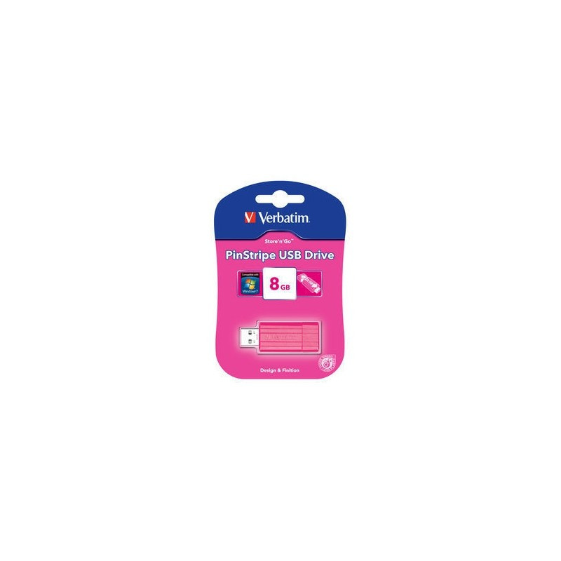 Memoria USB Verbatim Store n go PinStripe 8 GB  rosa