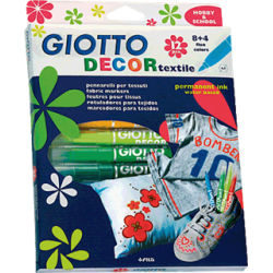 Rotuladores textil GIOTTO Decor (estuche de 12 colores)