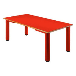 Mesa rectangular infantil de 46 cm. de altura en color rojo