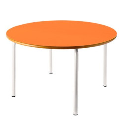 Mesa circular escolar color naranja altura de 60 cm