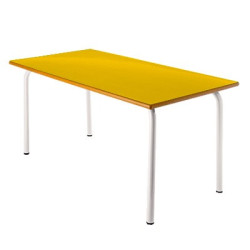 Mesa rectangular escolar color amarillo preescolar altura de 54 cm