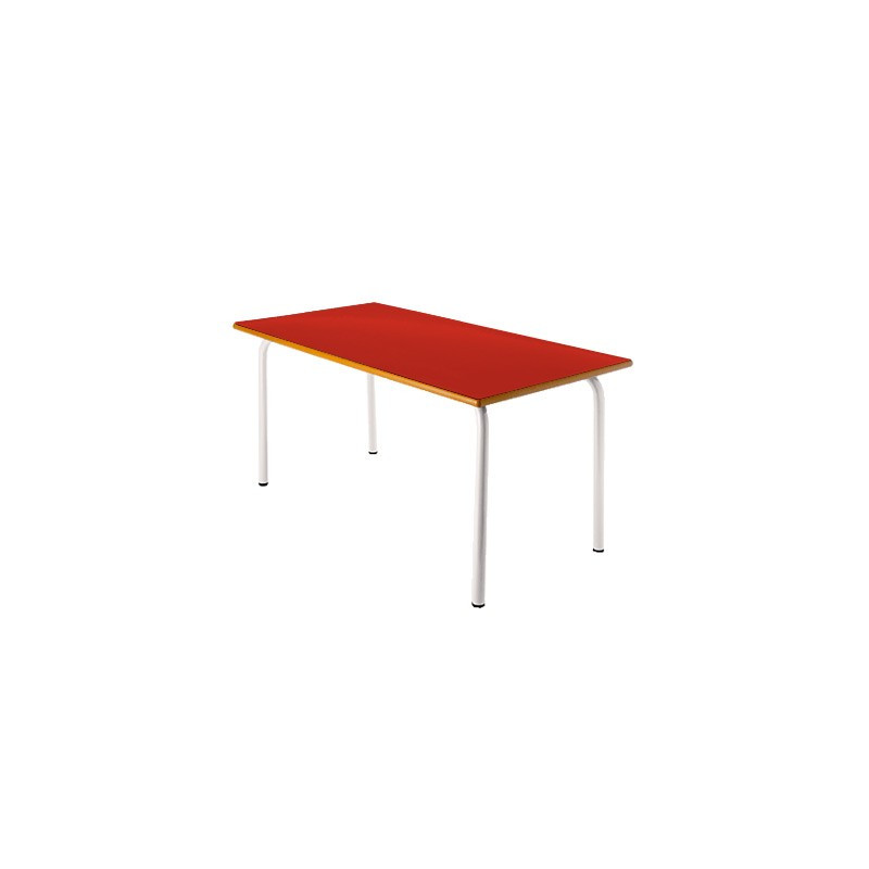 Mesa rectangular escolar color rojo preescolar altura de 54 cm