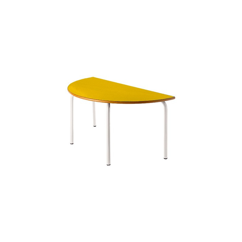 Mesa semicircular escolar color amarillo preescolar altura de 54 cm