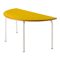 Mesa semicircular escolar color amarillo preescolar altura de 54 cm