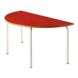 Mesa semicircular escolar color rojo preescolar altura de 54 cm