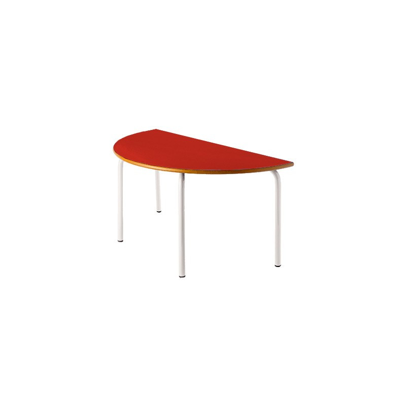 Mesa semicircular escolar color rojo preescolar altura de 54 cm