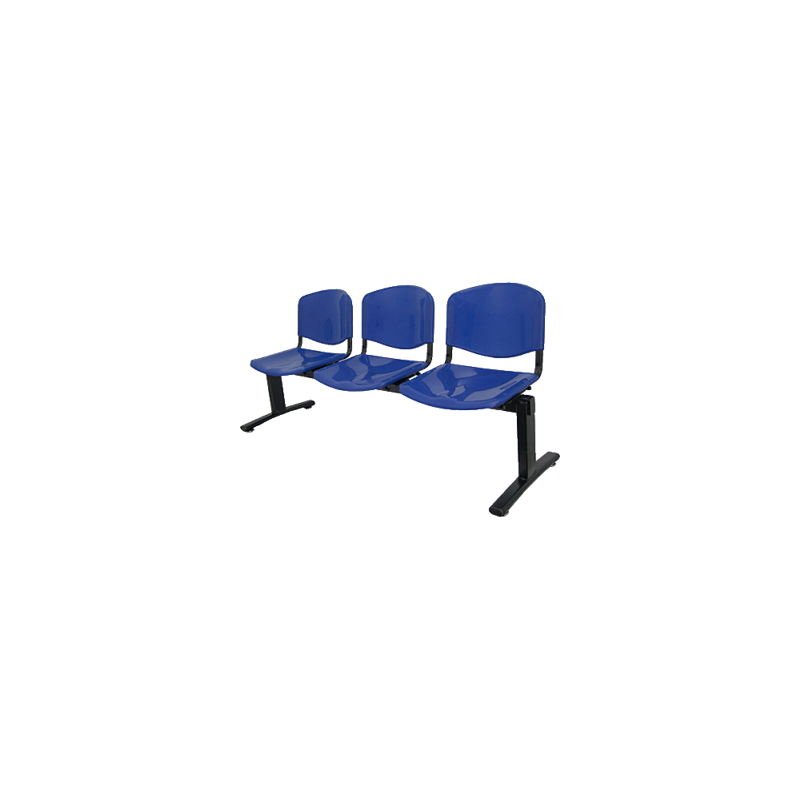 Bancada con tres asientos en color azul