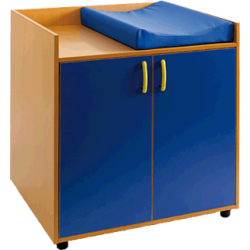 Armario-Cambiador con 2 huecos y 2 puertas color azul preescolar
