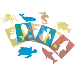 Plantillas translúcidas diseño animales del mar ( 6 unds. en colores surtidos)