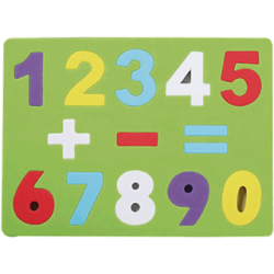 Puzzle números y signos goma eva