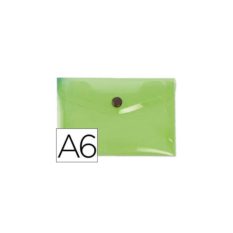 Sobre de polipropileno con broche Din A6 verde