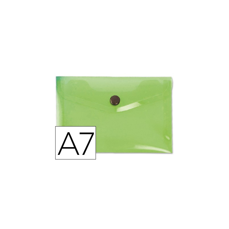 Sobre de polipropileno con broche Din A7 Verde