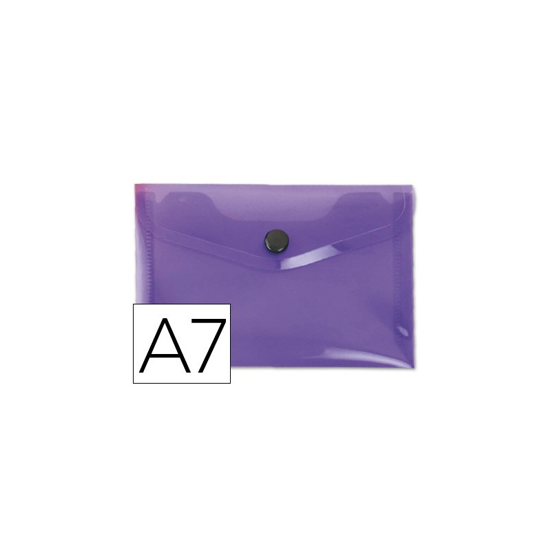 Sobre de polipropileno con broche Din A7 Violeta
