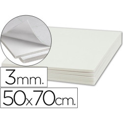  Cartón pluma Liderpapel de 3 mm. 50 x 70 cm. Blanco Adhesivo (10 uds.)