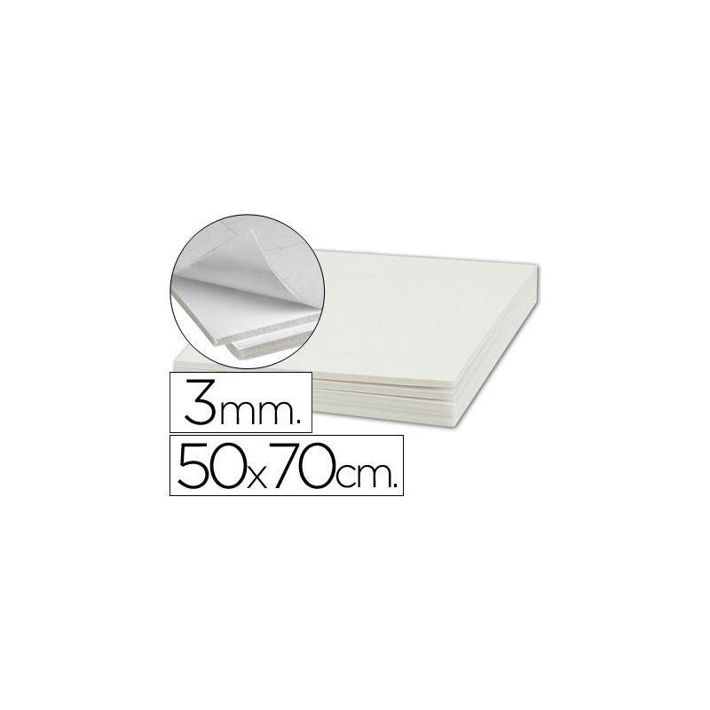  Cartón pluma Liderpapel de 3 mm. 50 x 70 cm. Blanco Adhesivo (10 uds.)