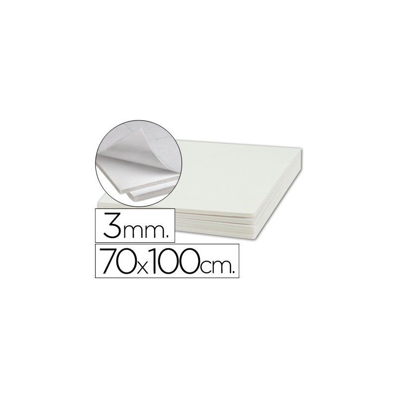  Cartón pluma Liderpapel de 3 mm. 70 x 100 cm. Blanco Adhesivo (10 uds.)