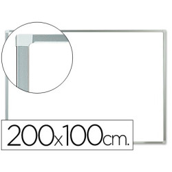 Pizarra blanca lacada magnética de 200 x 100 cm.