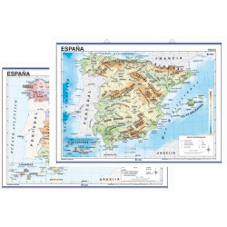 Mapa de España mural plastificado físico/político