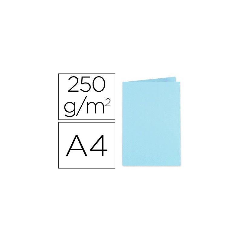 Subcarpetas de 250 grs. tamaño folio color Azul Claro (100 unds.)