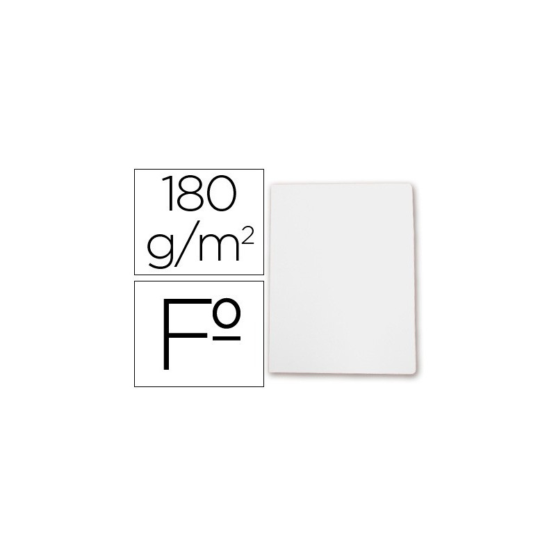 Subcarpetas de archivo 180 grs. Folio color blanco