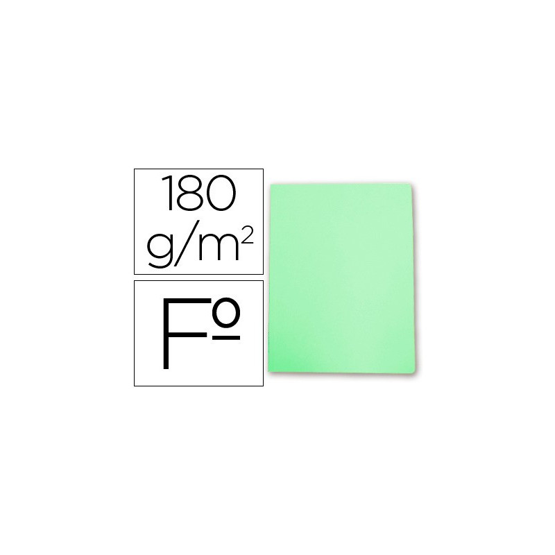Subcarpetas de archivo 180 grs. Folio verde pastel