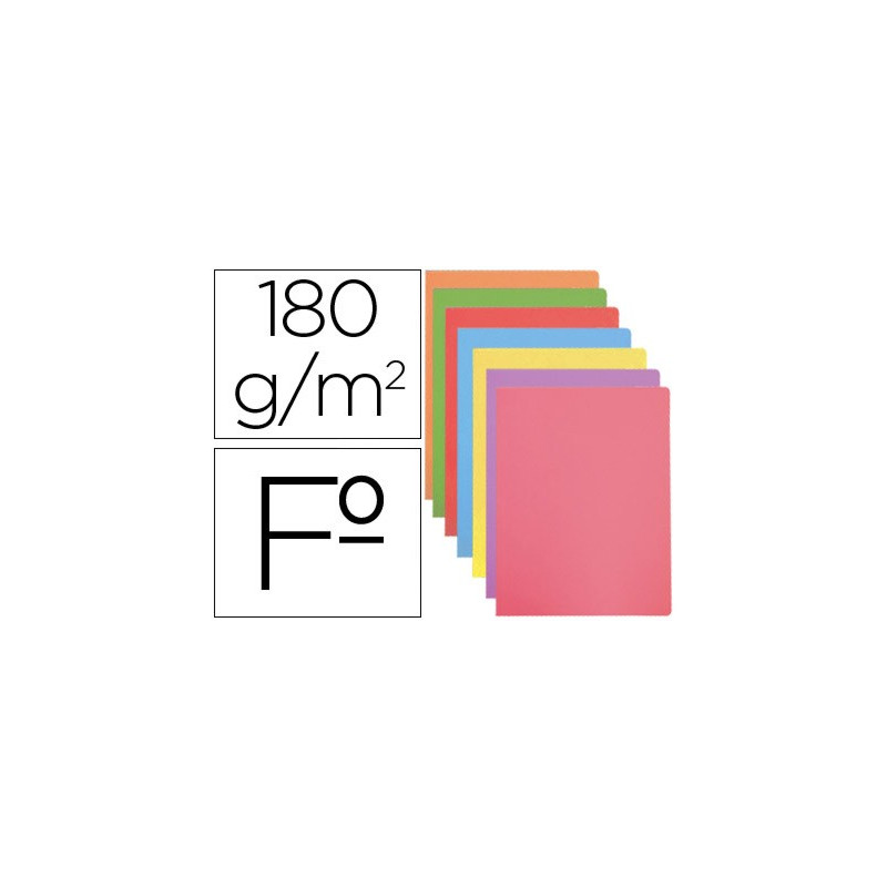 Subcarpetas de archivo 180 grs. Folio colores pastel surtidos