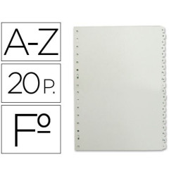 Separadores abecedario de PVC Folio natural 
