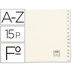 Separadores alfabéticos en cartulina tamaño Folio