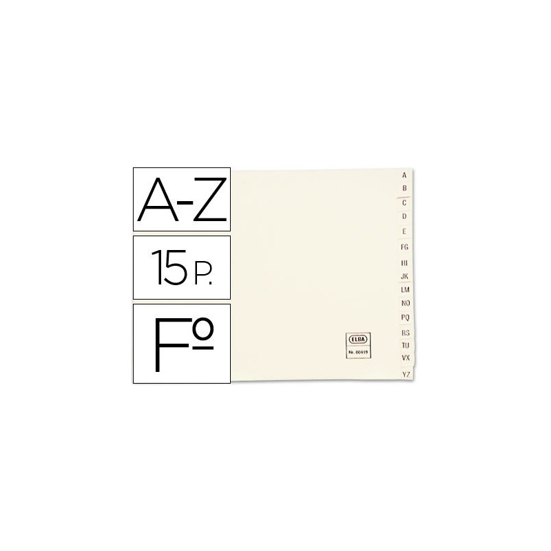 Separadores alfabéticos en cartulina tamaño Folio