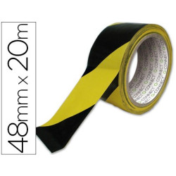 Pack 6 cintas adhesivas para señalización temporal negra y amarilla