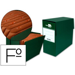 Caja de transferencia tamaño folio color verde con fuelle interior