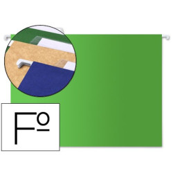 10 Carpetas colgantes FOLIO visor superior color verde