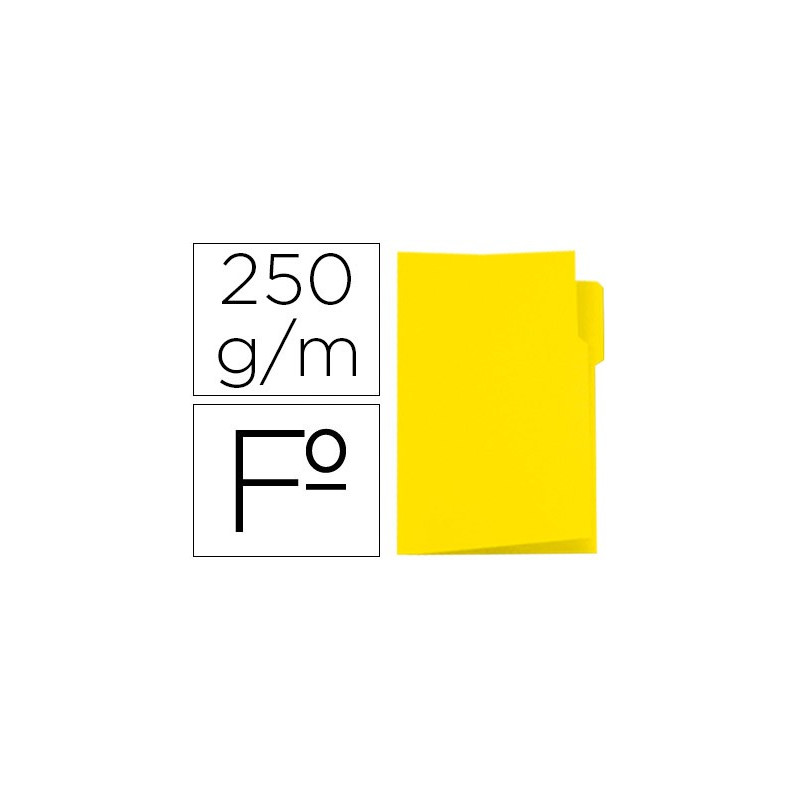 50 Subcarpetas de archivo Folio con pestaña a la izquierda, amarillas