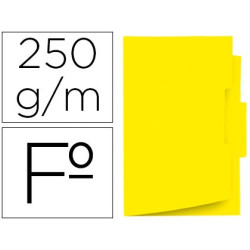 50 Subcarpetas de archivo Folio con pestaña central, amarillas