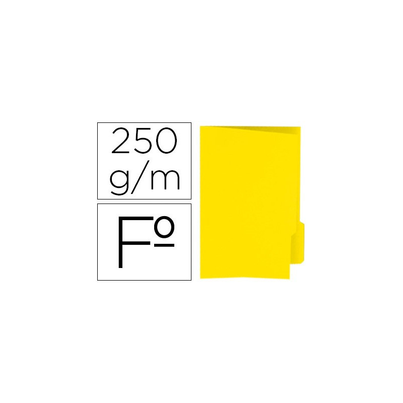 50 Subcarpetas de archivo Folio con pestaña a la derecha, amarillas