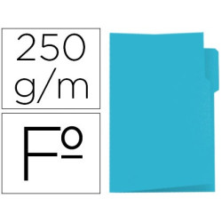 50 Subcarpetas de archivo Folio con pestaña a la izquierda, azules