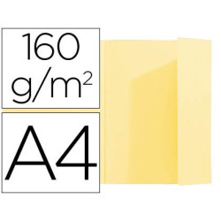 Paquete de 100 subcarpetas Din A4 con solapa en color amarillo