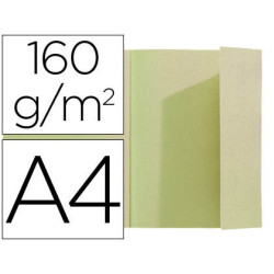 Paquete de 100 subcarpetas Din A4 con solapa en color verde