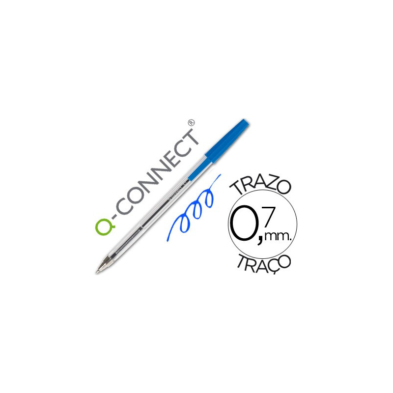 Boligrafo económico Q-CONNECT azul 