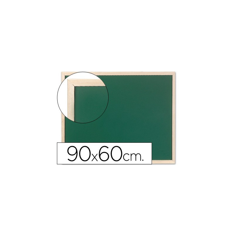  Pizarra verde con marco de madera de 90 x 60 cm.