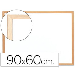 Pizarra blanca con marco de madera de 60 x 90 cm.